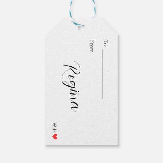 Minimale Custom Soberand Bright Christmas Cadeaulabel (Achterkant)