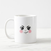 Minimale Cute Anime Gezicht Mok