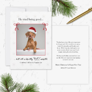 Minimale Cute Grappige Stoute Hond Kerstkaart