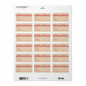 Minimale cute kerstbomen rode Kraft-afdruk Etiket (Full Sheet)
