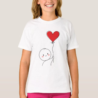 Minimale Cute Liefde Doodle T-shirt
