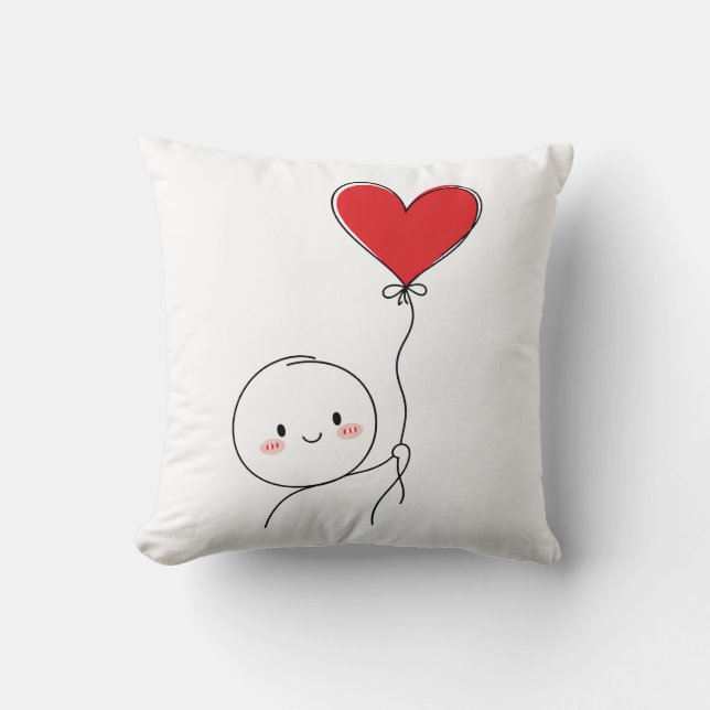 Minimale Cute Love Doodle Kussen (Voorkant)