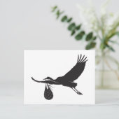 Minimale Cute Ooievaar Uniseks Geboorteaankondigin Briefkaart (Staand voorkant)