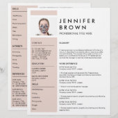 Minimale cv met fotografie (Voorkant / Achterkant)