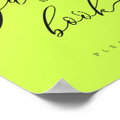 Minimale Cyber Lime Jet Black Feest Gast Poster (Hoek)