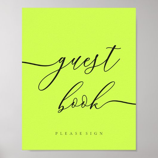 Minimale Cyber Lime Jet Black Feest Gast Poster (Voorkant)