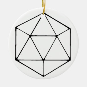 Minimale D20-ontwerptablet met gamer geek Keramisch Ornament