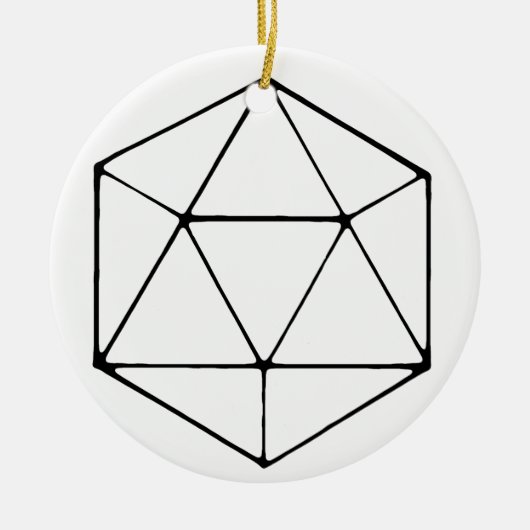 Minimale D20-ontwerptablet met gamer geek Keramisch Ornament (Voorkant)