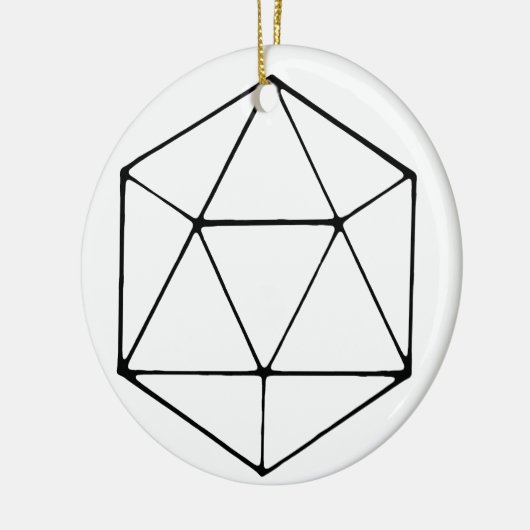 Minimale D20-ontwerptablet met gamer geek Keramisch Ornament (Links)