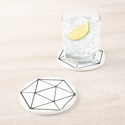 Minimale D20-ontwerptablet met gamer geek Zandsteen Onderzetter (Zijkant)