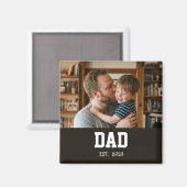 Minimale 'Dad Established' Vaderdag Cadeaumagneet Magneet (Voorkant / Achterkant)
