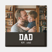 Minimale 'Dad Established' Vaderdag Cadeaumagneet Magneet (Voorkant)