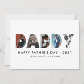 Minimale DADDY Photo Collage Happy Vaderdag Kaart (Voorkant)