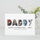 Minimale DADDY Photo Collage Happy Vaderdag Kaart (Staand voorkant)