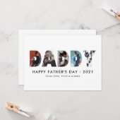 Minimale DADDY Photo Collage Happy Vaderdag Kaart (Voorkant / Achterkant in situ)