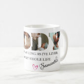 Minimale DADDY Photo Collage Happy Vaderdag Koffiemok (Voorkant rechts)