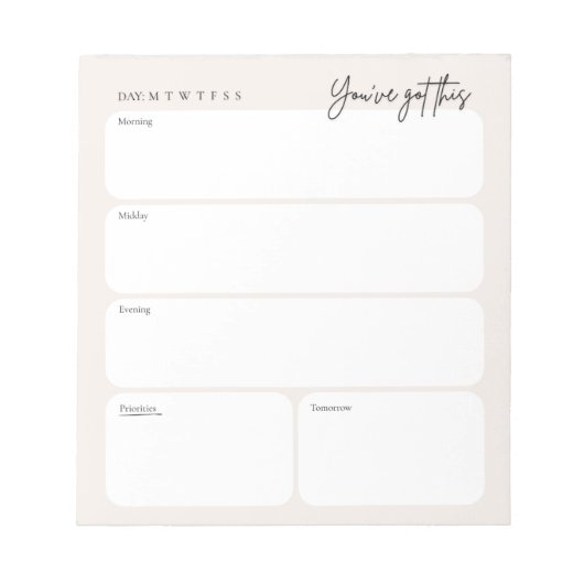 Minimale dagelijkse planner notitieblok (Voorkant)