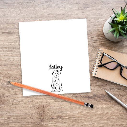 Minimale Dalmatiër Puppy Aangepaste Naam Ontwerp Notitieblok