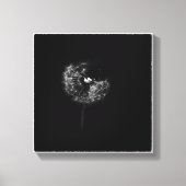 Minimale Dandelion Gone to Seed Black and White Canvas Afdruk (Voorkant)