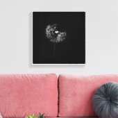 Minimale Dandelion Gone to Seed Black and White Canvas Afdruk (Insitu (Woonkamer))