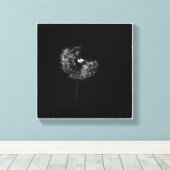 Minimale Dandelion Gone to Seed Black and White Canvas Afdruk (Insitu (Houten vloer))