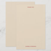 Minimale Dank Je Wel Briefpapier (Voorkant / Achterkant)