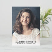 Minimale dank u begrafenis sympathie rouwfoto bedankkaart (Staand voorkant)