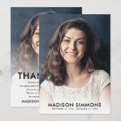 Minimale dank u begrafenis sympathie rouwfoto bedankkaart (Voorkant / Achterkant)