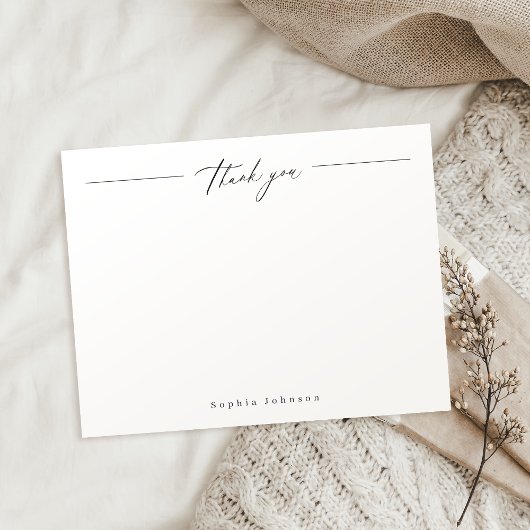 Minimale dank u gepersonaliseerde briefpapier notitiekaartje