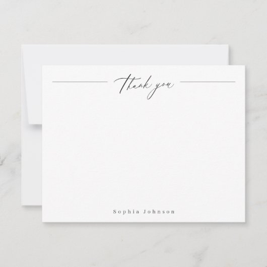 Minimale dank u gepersonaliseerde briefpapier notitiekaartje (Voorkant)