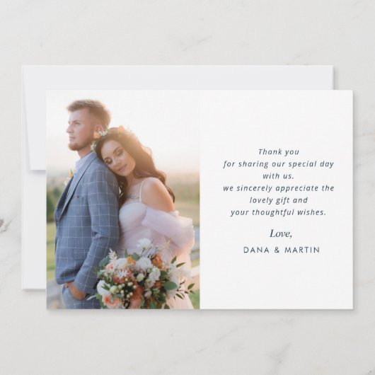 minimale dank voor je trouwkaart bedankkaart (Achterkant)