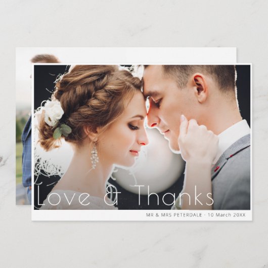 minimale dank voor je trouwkaart bedankkaart (Voorkant / Achterkant)