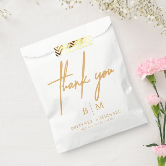 Minimale dank voor uw bruiloft Mustard Yellow Bedankzakje (Gezegeld)