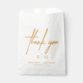 Minimale dank voor uw bruiloft Mustard Yellow Bedankzakje (Voorkant)