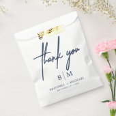 Minimale dank voor uw bruiloft van de mosterdblauw bedankzakje (Gezegeld)