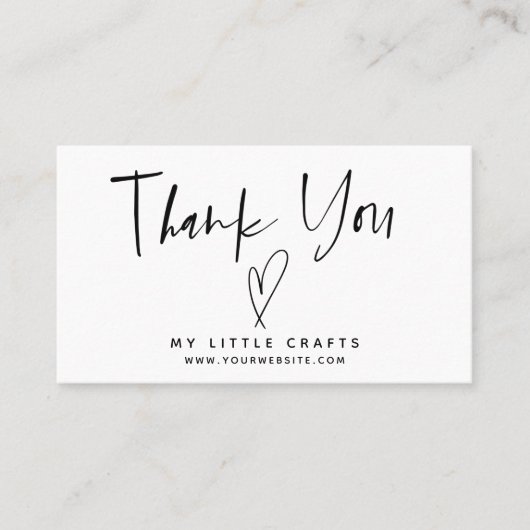 Minimale dank voor uw hart Kleine Ondernemingen Visitekaartje (Voorkant)