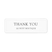 Minimale dank voor uw witte bedrijfslabel etiket (Voorkant)