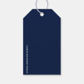 Minimale DANKBAAR | Marineblauwe Feestdagen Cadeaulabel (Achterkant)