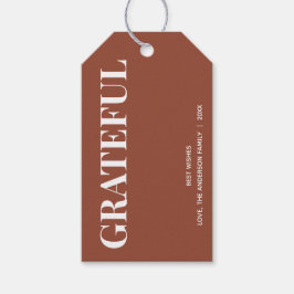 Minimale DANKBARE Terracotta Gift Labels Cadeaulabel