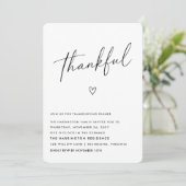 Minimale Dankbare Thanksgiving-diner Kaart (Staand voorkant)