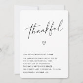 Minimale Dankbare Thanksgiving-diner Kaart (Voorkant)