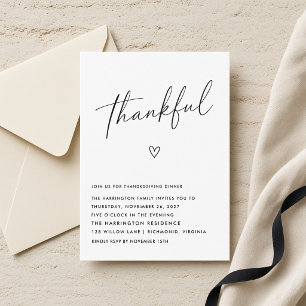 Minimale Dankbare Thanksgiving-diner Kaart