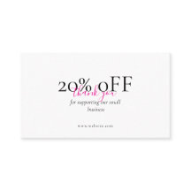 Minimale Dankjewel QR-kortingskaart Blush Roze
