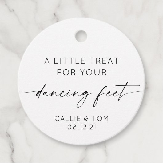 Minimale dansfeet Flip Flop Wedding Bedankjes Labels (Voorkant)