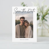 Minimale datum opslaan met scriptletters save the date (Staand voorkant)