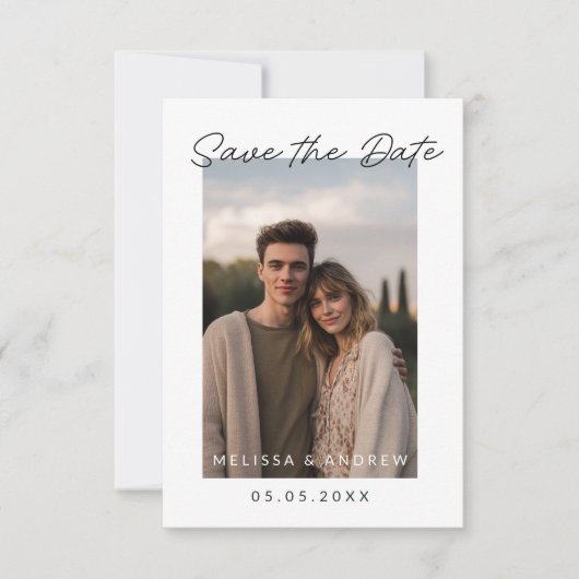 Minimale datum opslaan met scriptletters save the date (Voorkant)