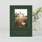 Minimale deco Dark Green Holiday-fotokaart Kaart (Staand voorkant)
