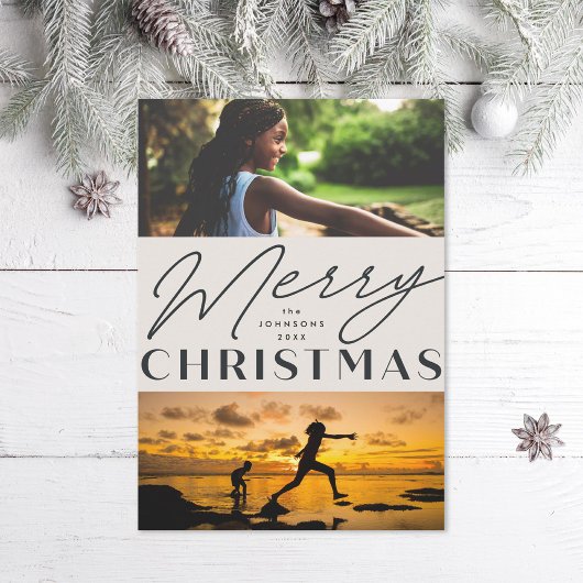 Minimale Deco eenvoudige foto Feestdagenkaart