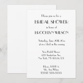 Minimale Deco Witte Bruidsdouche Kaart (Voorkant / Achterkant)