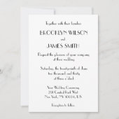 Minimale Deco Witte bruiloft Kaart (Voorkant)